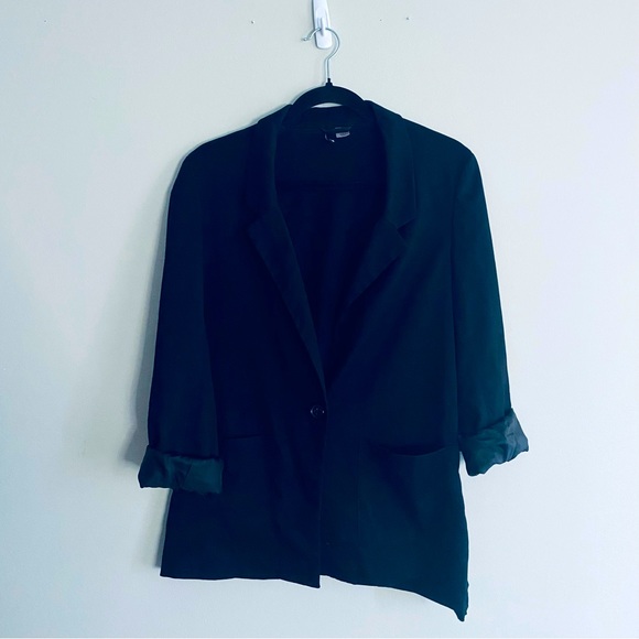 H&M Divided Women's Black Blazer Suit Jacket Size 10 - Picture 1 of 9